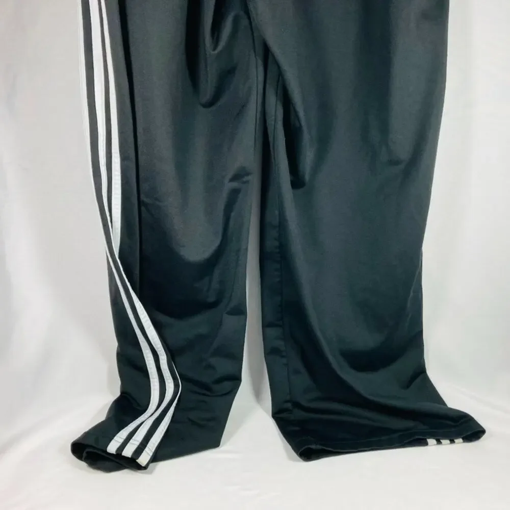 Adidas 3 Stripes Sweatpants Mens Medium Black Straight Warm Up Track